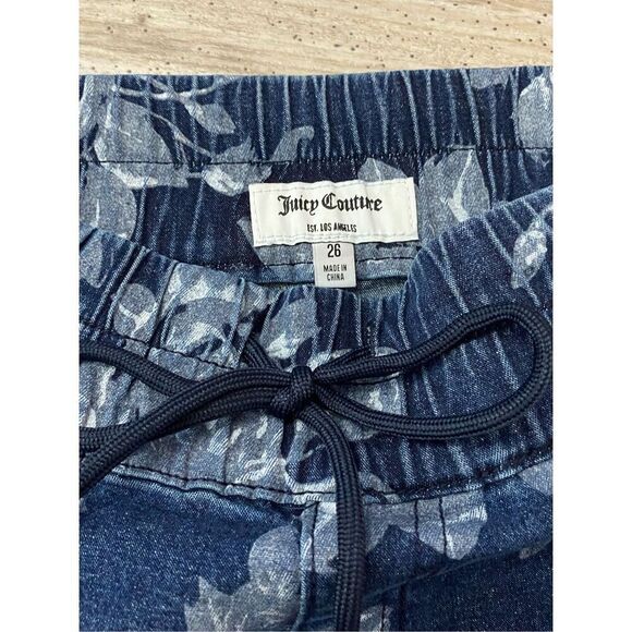 Juicy Couture Floral Laguna Jeans Drawstring Elastic Waist Stretchy Women’s Sz 2 - Picture 4 of 9